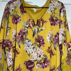 C EST. 1946 Vintage Style Womens Floral Dress Quarter Peplum Sleeves Keyhole Vic